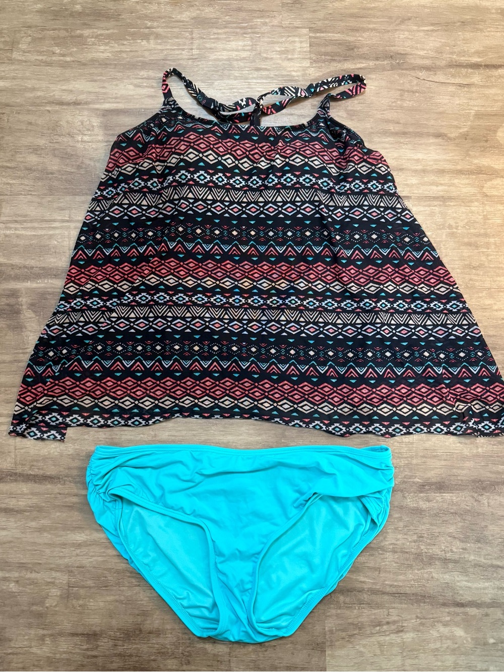 Coco Reef Black Aztec Tankini Top